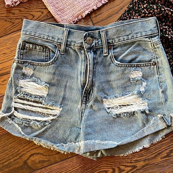 Aeropostale Denim High Waisted Shorts, tube top and skirt C16 - Picture 2 of 7